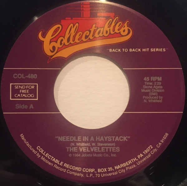 Velvelettes: Needle In A Haystack / He Was Really Saying Something
